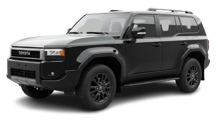 Luxury Toyota Prado SUV, isolated on pure white background, studio lighting, realistic automotive photography, sharp detail, front three quarter view.